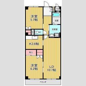 2LDK 間取り図