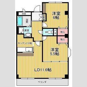 2LDK 間取り図
