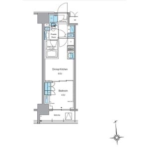 1DK 間取り図