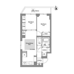 2DK 間取り図