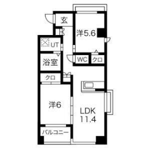 2LDK 間取り図