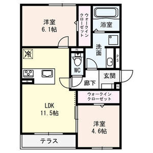 2LDK 間取り図