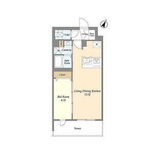 1LDK 間取り図