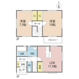 2LDK 間取り図