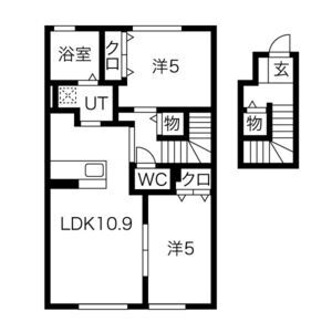 2LDK 間取り図