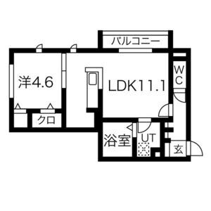 1LDK 間取り図