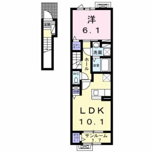 1LDK 間取り図