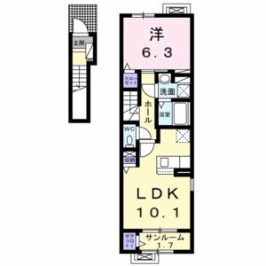 1LDK 間取り図