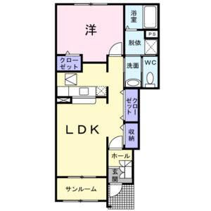 1LDK 間取り図