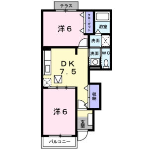 2DK 間取り図