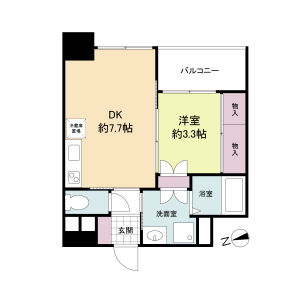1DK 間取り図