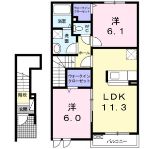 2LDK 間取り図