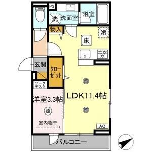 1LDK 間取り図