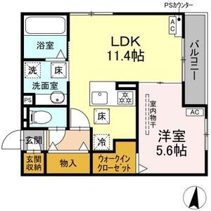 1LDK 間取り図