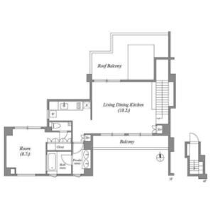 1LDK 間取り図