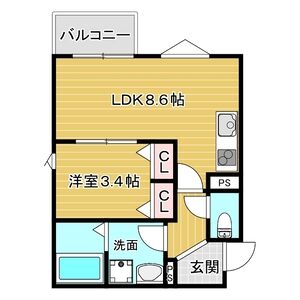 1LDK 間取り図