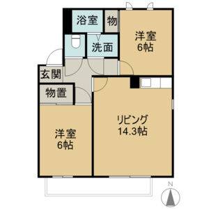 2LDK 間取り図