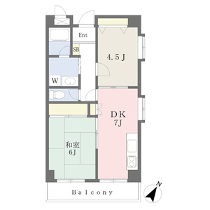 2DK 間取り図