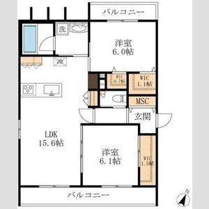 2LDK 間取り図