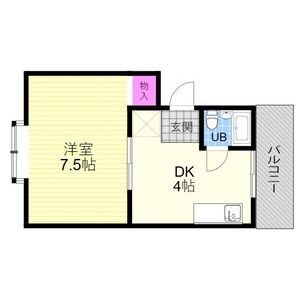 1DK 間取り図