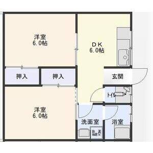2DK 間取り図