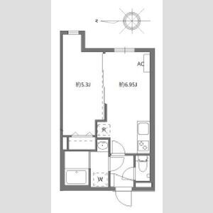 1DK 間取り図