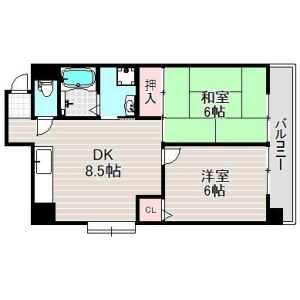 2DK 間取り図