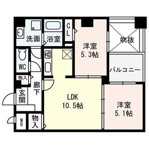 2LDK 間取り図