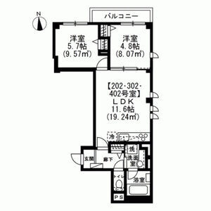 2LDK 間取り図