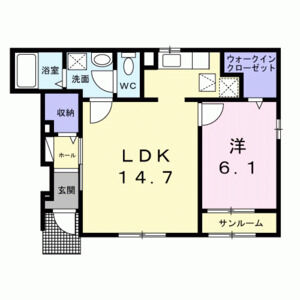 1LDK 間取り図