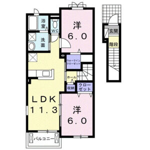 2LDK 間取り図