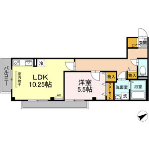1LDK 間取り図