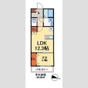 1LDK 間取り図