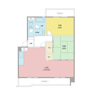 2LDK 間取り図