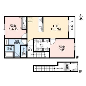 1LDK 間取り図