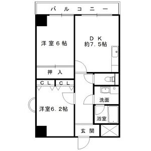 2DK 間取り図