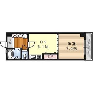 1DK 間取り図