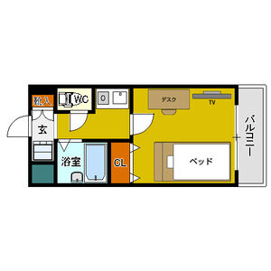 1K 間取り図