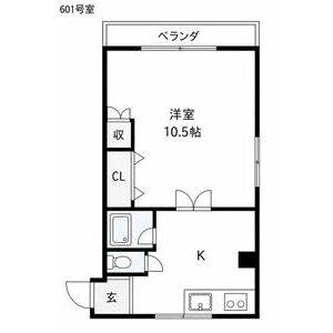 1K 間取り図