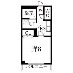 1K 間取り図