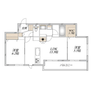 2LDK 間取り図
