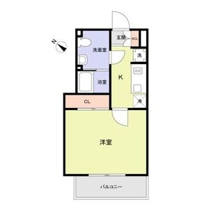1K 間取り図