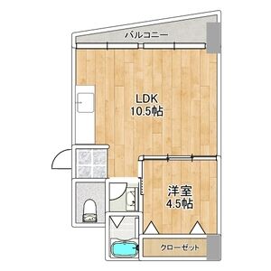 1LDK 間取り図