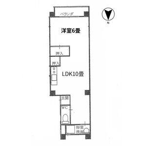 1DK 間取り図