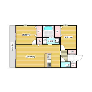 2LDK 間取り図