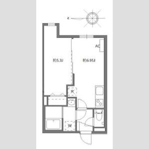 1DK 間取り図