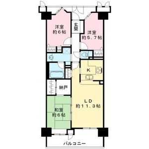 3LDK 間取り図