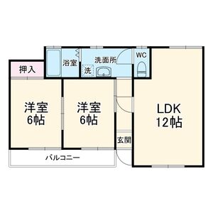 2LDK 間取り図