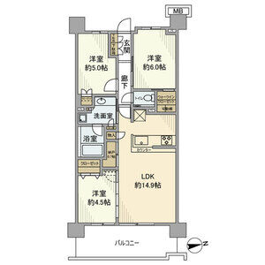 3LDK 間取り図