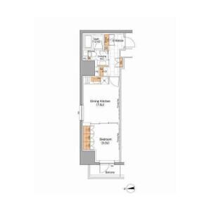 1DK 間取り図